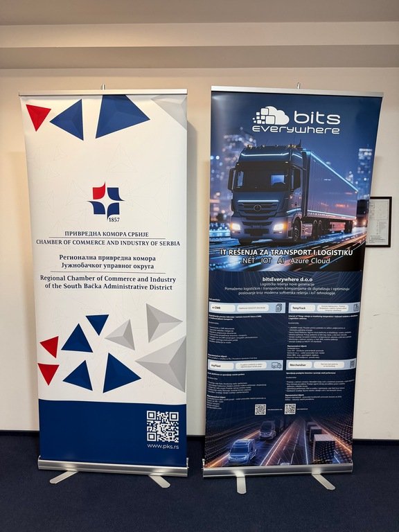 Roll-ups of the Regional Chamber and bitsEverywhere at the entrance