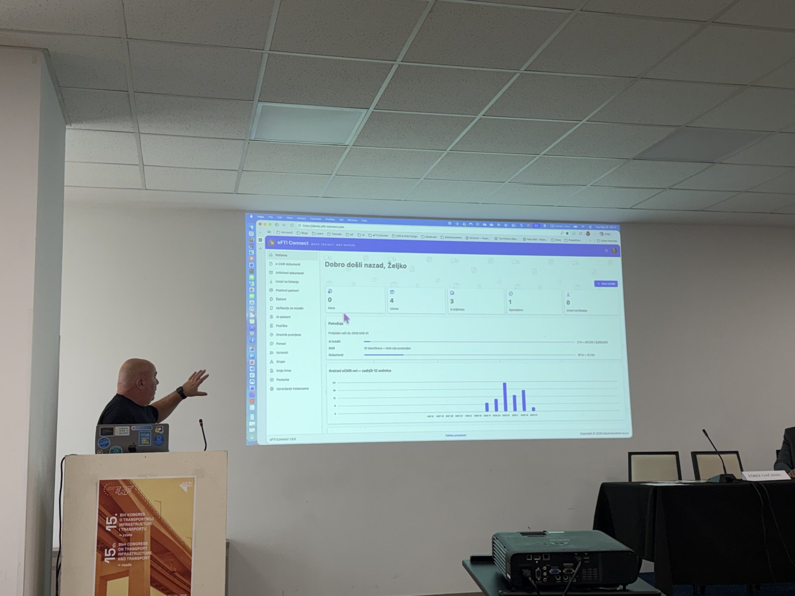 Live demonstration of the eFTI Connect platform at the congress