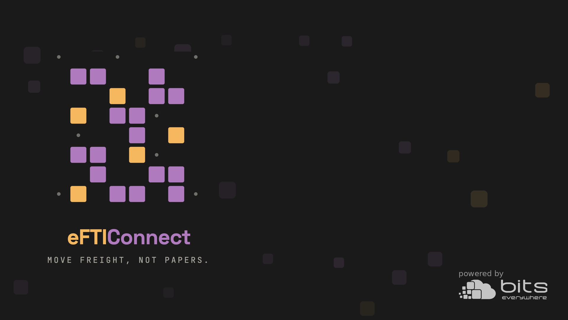 The eFTI Connect wordmark and its tagline, Move Freight, Not Papers